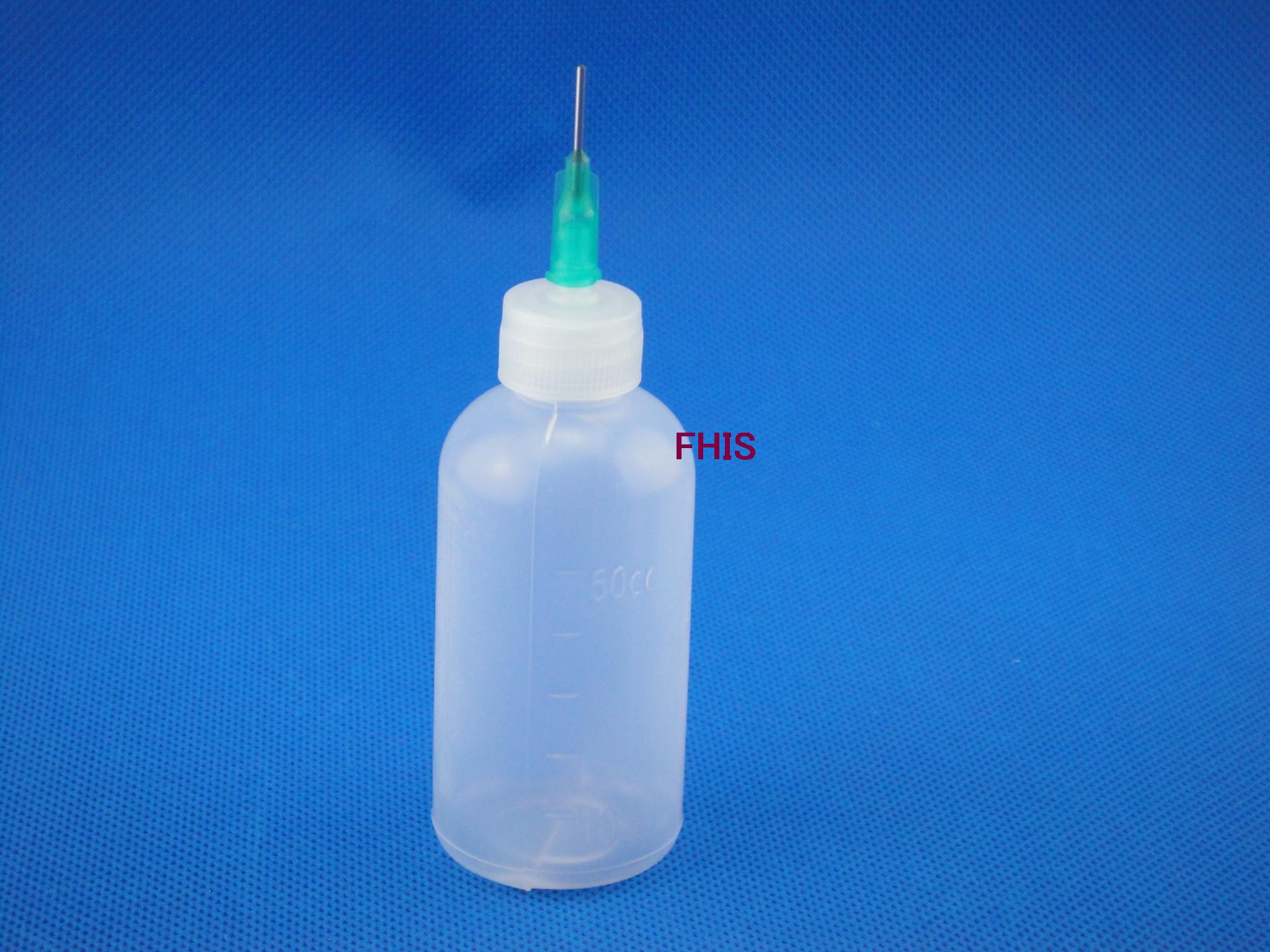 50ml Plastic applicator Luer Slip Tip needle bottle with Blunt Tip Fill  Needle 0.5 x 18G/replaceable needle system 10 pcs/item 